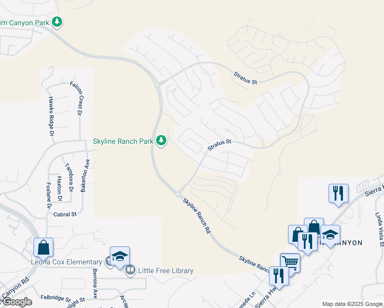 map of restaurants, bars, coffee shops, grocery stores, and more near 18120 Cyan Way in Santa Clarita