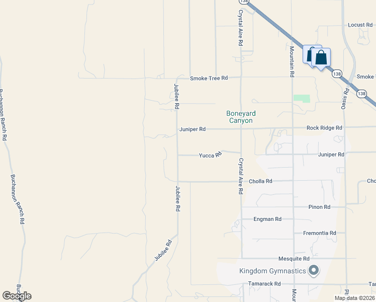 map of restaurants, bars, coffee shops, grocery stores, and more near 278 Yucca Road in Piñon Hills