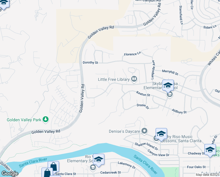 map of restaurants, bars, coffee shops, grocery stores, and more near 20313 Highpoint Place in Santa Clarita