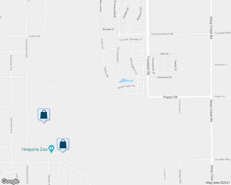 map of restaurants, bars, coffee shops, grocery stores, and more near 10226 Darby Road in Apple Valley