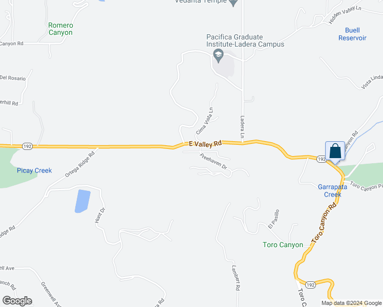 map of restaurants, bars, coffee shops, grocery stores, and more near 2725 Macadamia Lane in Santa Barbara