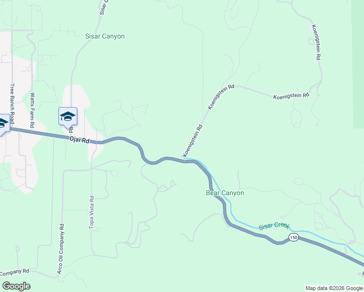 map of restaurants, bars, coffee shops, grocery stores, and more near 11871 Koenigstein Road in Santa Paula