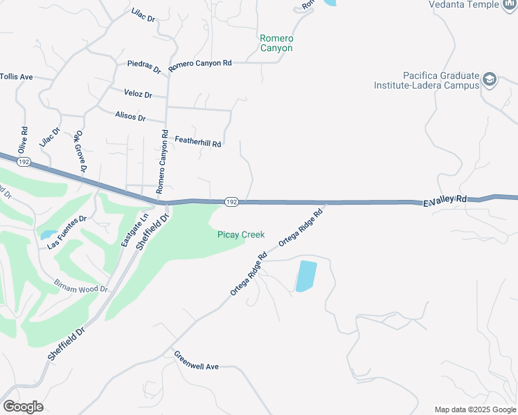 map of restaurants, bars, coffee shops, grocery stores, and more near 2347 East Valley Road in Montecito