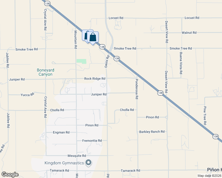 map of restaurants, bars, coffee shops, grocery stores, and more near 924 Juniper Road in Piñon Hills