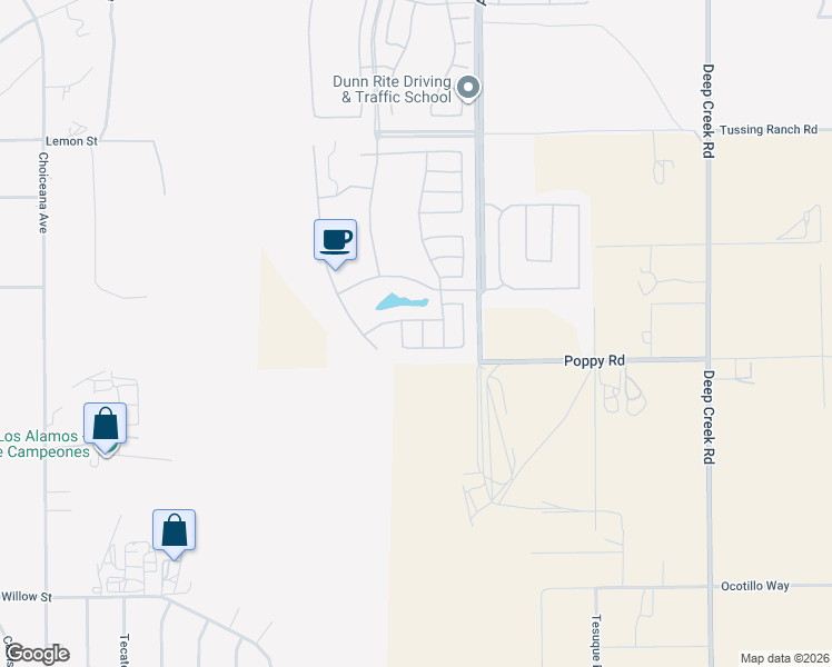 map of restaurants, bars, coffee shops, grocery stores, and more near 10030 Eldorado Street in Apple Valley