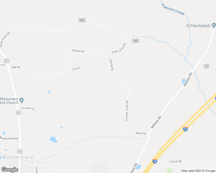 map of restaurants, bars, coffee shops, grocery stores, and more near 1900 Firefly Road in Malvern