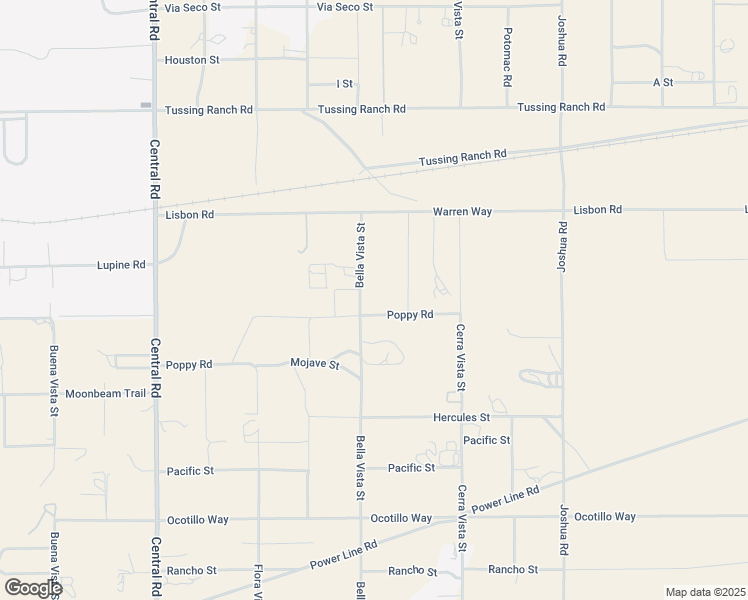map of restaurants, bars, coffee shops, grocery stores, and more near 10125 Bella Vista Street in Apple Valley