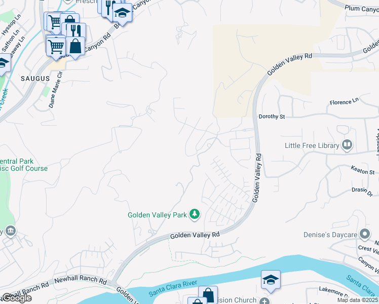 map of restaurants, bars, coffee shops, grocery stores, and more near 27606 Skylark Lane in Santa Clarita