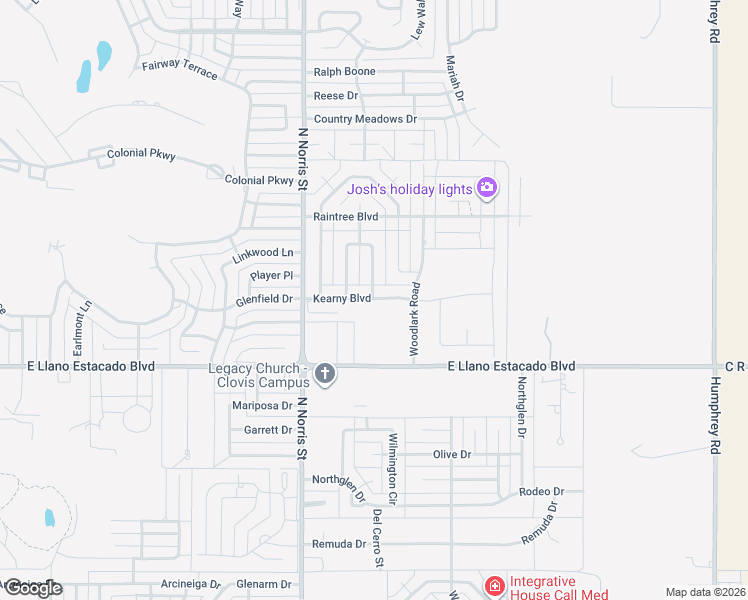 map of restaurants, bars, coffee shops, grocery stores, and more near 2013 Kearny in Clovis