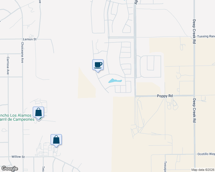 map of restaurants, bars, coffee shops, grocery stores, and more near 19422 Royal Oaks Road in Apple Valley