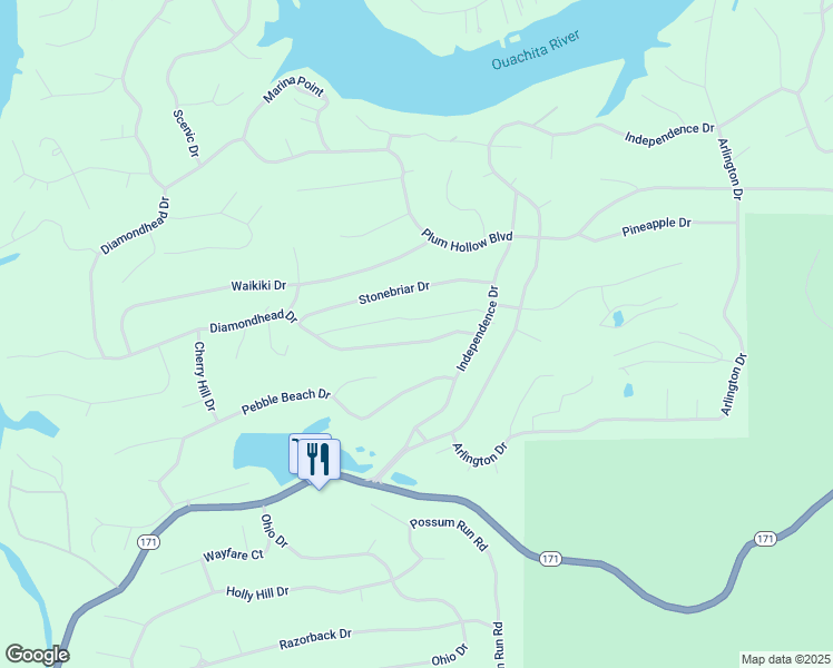 map of restaurants, bars, coffee shops, grocery stores, and more near 118 Diamondhead Drive in Hot Springs