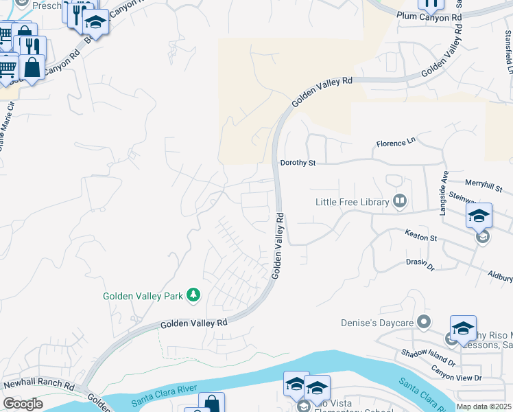 map of restaurants, bars, coffee shops, grocery stores, and more near 20523 Stella Place in Santa Clarita