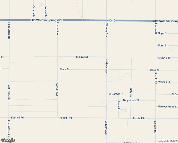 map of restaurants, bars, coffee shops, grocery stores, and more near Clark Street in Lucerne Valley