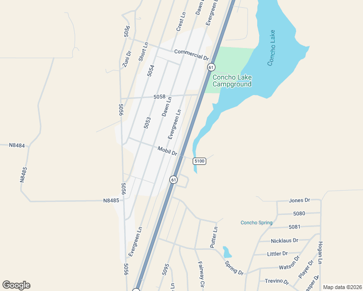 map of restaurants, bars, coffee shops, grocery stores, and more near Frontage Road in Apache County