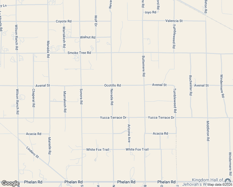 map of restaurants, bars, coffee shops, grocery stores, and more near 7175 Ocotillo Road in Phelan