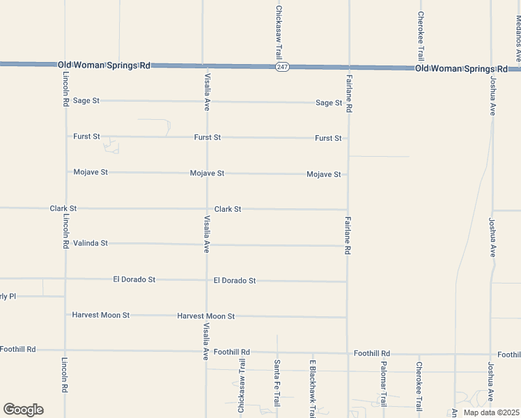 map of restaurants, bars, coffee shops, grocery stores, and more near Clark Street in Lucerne Valley