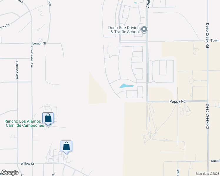 map of restaurants, bars, coffee shops, grocery stores, and more near 10212 Darby Road in Apple Valley
