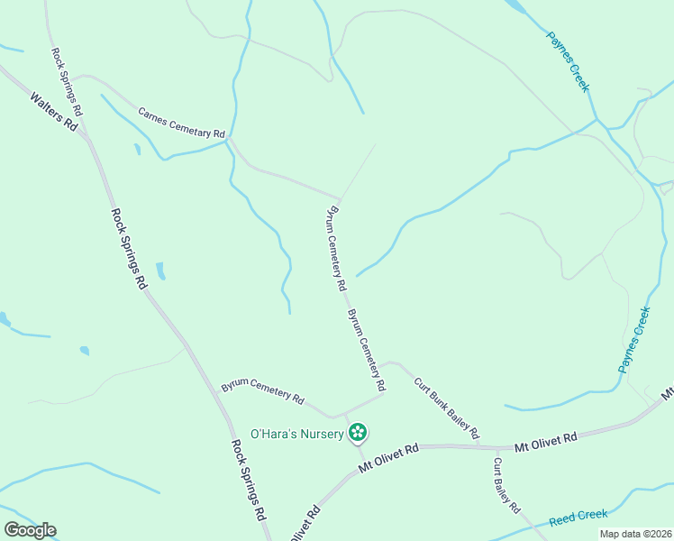 map of restaurants, bars, coffee shops, grocery stores, and more near Byrum Cemetery Road in Hart County