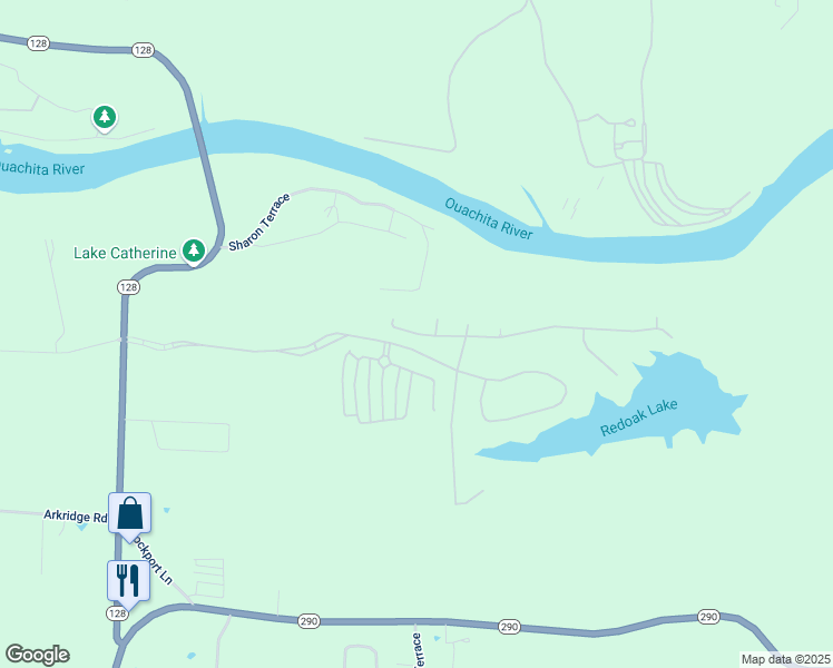 map of restaurants, bars, coffee shops, grocery stores, and more near 231 Glenmere Court in Hot Springs