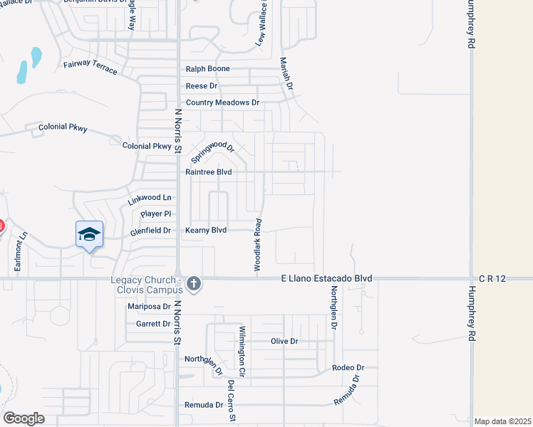 map of restaurants, bars, coffee shops, grocery stores, and more near 3713 Woodlark Road in Clovis