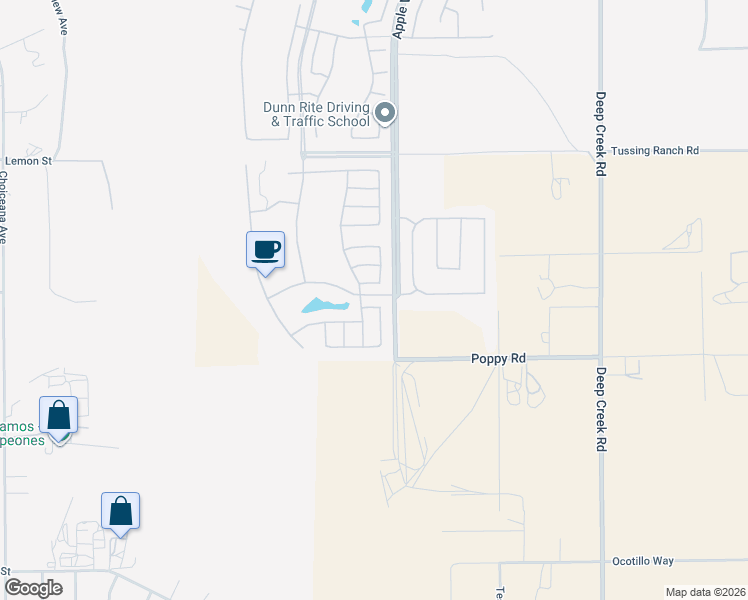 map of restaurants, bars, coffee shops, grocery stores, and more near 19482 Lincoln Green Street in Apple Valley