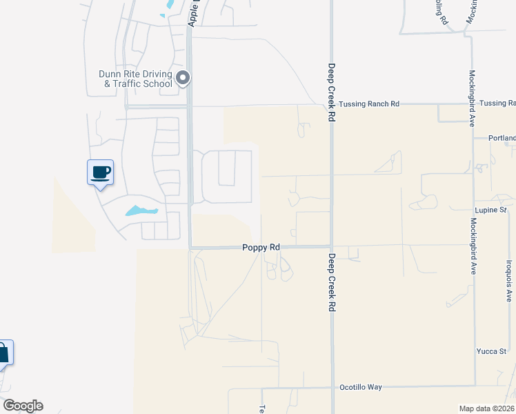 map of restaurants, bars, coffee shops, grocery stores, and more near 19823 Rosemary Street in Apple Valley
