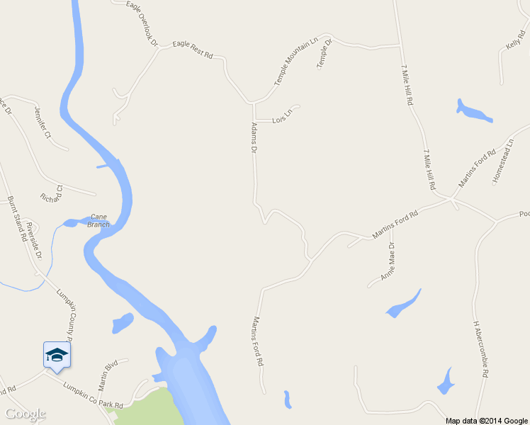 map of restaurants, bars, coffee shops, grocery stores, and more near 631 Adams Drive in Dahlonega