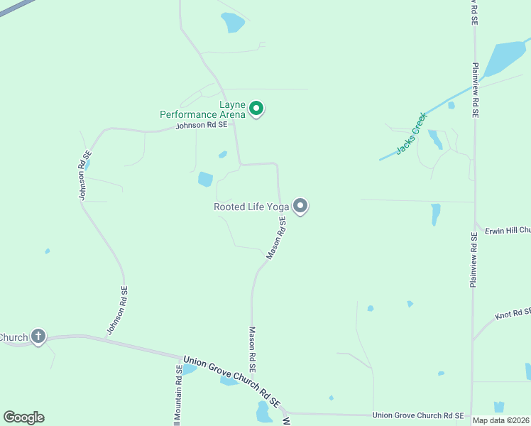 map of restaurants, bars, coffee shops, grocery stores, and more near 697 Mason Road Southeast in Adairsville