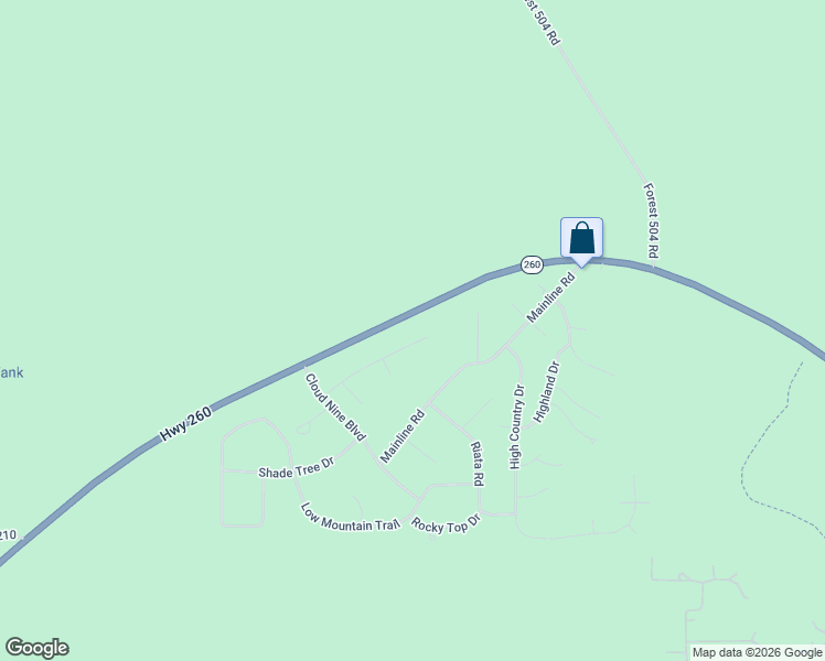 map of restaurants, bars, coffee shops, grocery stores, and more near 1518 Foxtail Lane in Navajo County