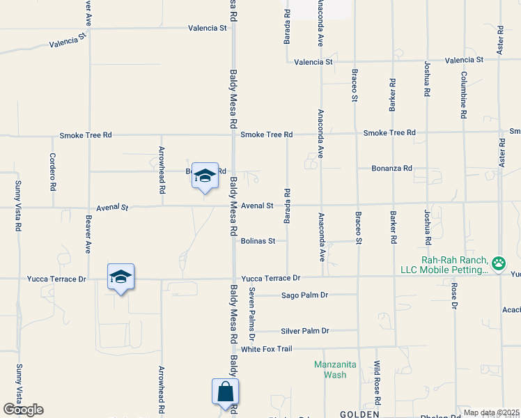 map of restaurants, bars, coffee shops, grocery stores, and more near 9857 Avenal Street in Oak Hills