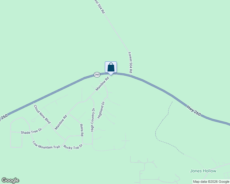 map of restaurants, bars, coffee shops, grocery stores, and more near 1586 Greentree Circle in Navajo County