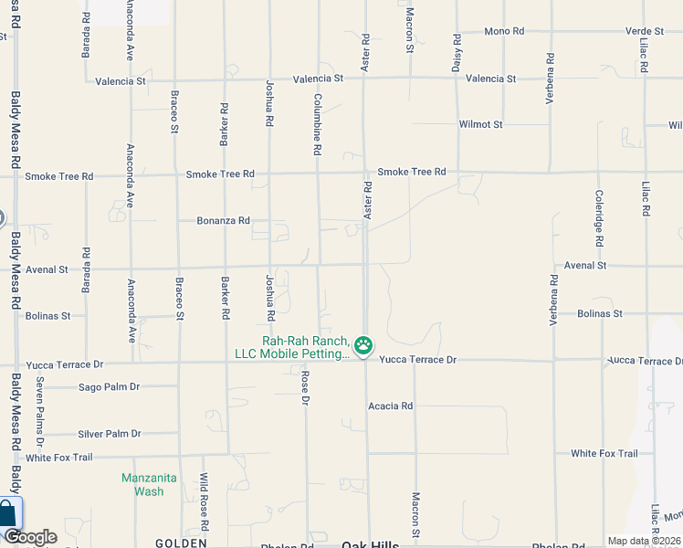 map of restaurants, bars, coffee shops, grocery stores, and more near 10276 Aster Road in Oak Hills