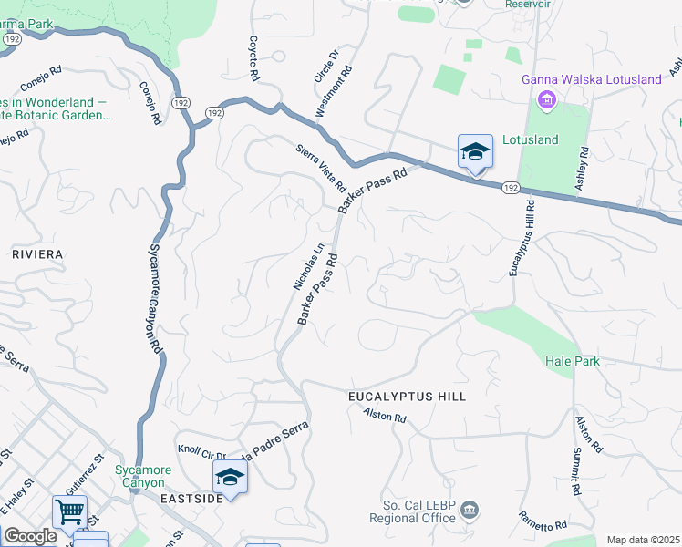 map of restaurants, bars, coffee shops, grocery stores, and more near 315 Calle Elegante in Montecito
