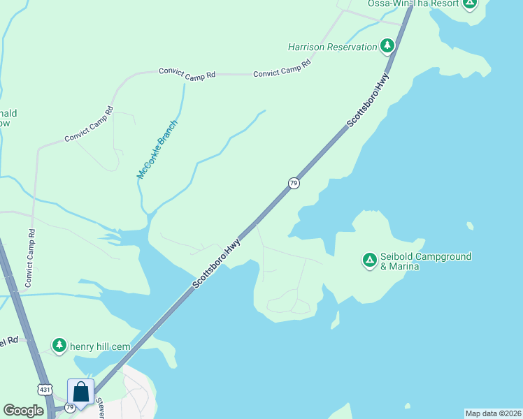 map of restaurants, bars, coffee shops, grocery stores, and more near 1613 Scottsboro Highway in Guntersville