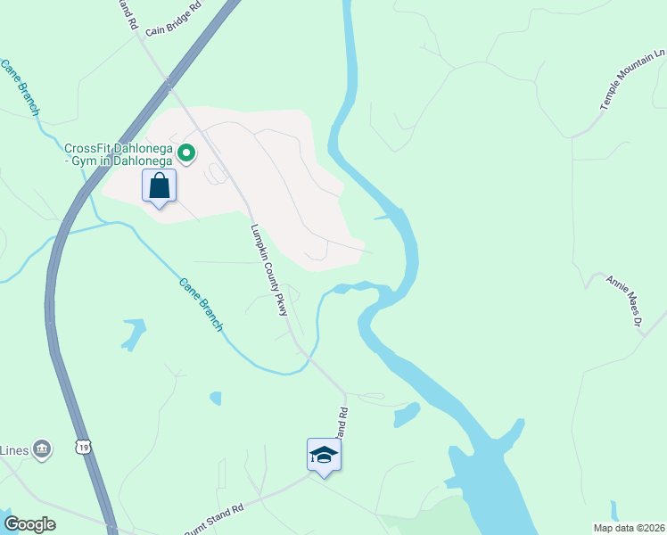 map of restaurants, bars, coffee shops, grocery stores, and more near 47 Richard Court in Dahlonega