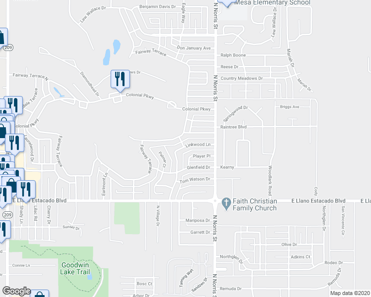 map of restaurants, bars, coffee shops, grocery stores, and more near 3633 Linkwood Lane in Clovis