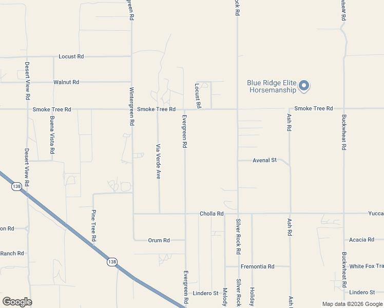 map of restaurants, bars, coffee shops, grocery stores, and more near 10323 Evergreen Road in Pinon Hills