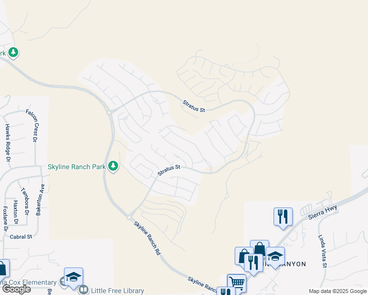 map of restaurants, bars, coffee shops, grocery stores, and more near Solemint Canyon Motorway in Los Angeles County
