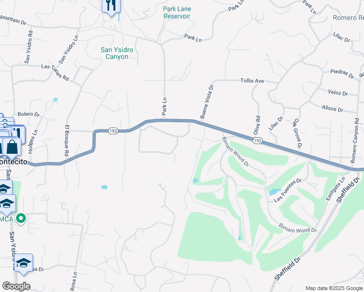 map of restaurants, bars, coffee shops, grocery stores, and more near 1741 Glen Oaks Drive in Montecito
