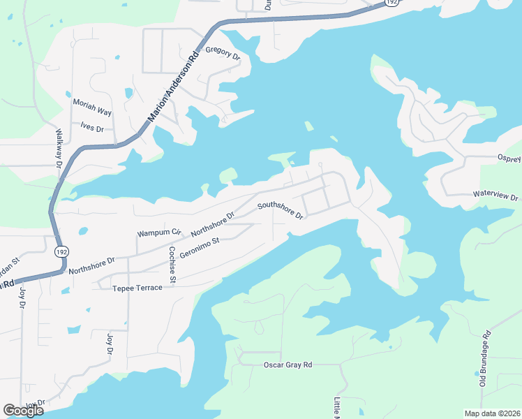 map of restaurants, bars, coffee shops, grocery stores, and more near 125 Southshore Drive in Garland County