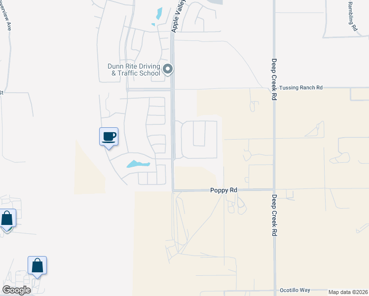 map of restaurants, bars, coffee shops, grocery stores, and more near 10265 Cotoneaster Street in Apple Valley