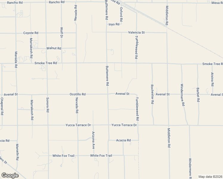 map of restaurants, bars, coffee shops, grocery stores, and more near Ocotillo Road in Phelan