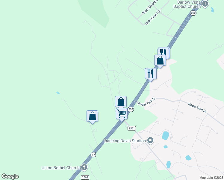 map of restaurants, bars, coffee shops, grocery stores, and more near 256 Old Whitfield Road in Hampstead