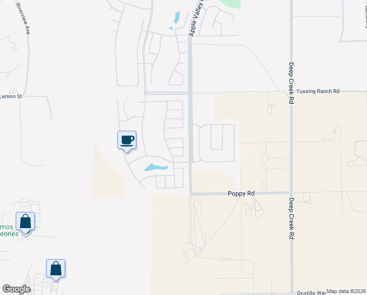 map of restaurants, bars, coffee shops, grocery stores, and more near 10215 Wascana Lane in Apple Valley