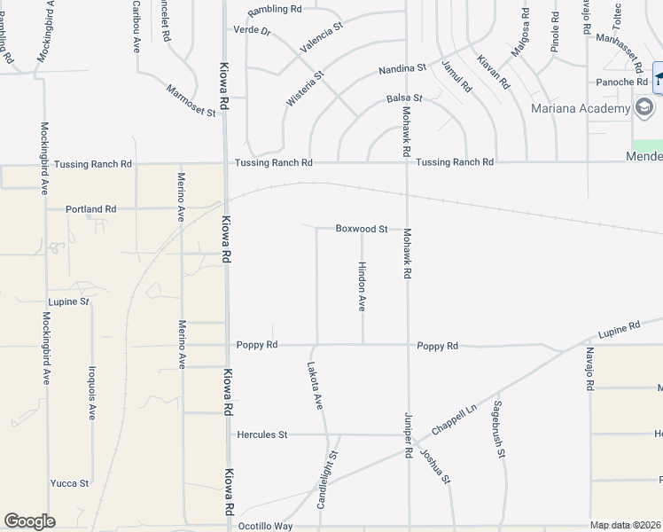 map of restaurants, bars, coffee shops, grocery stores, and more near 10306 Lakota Avenue in Apple Valley