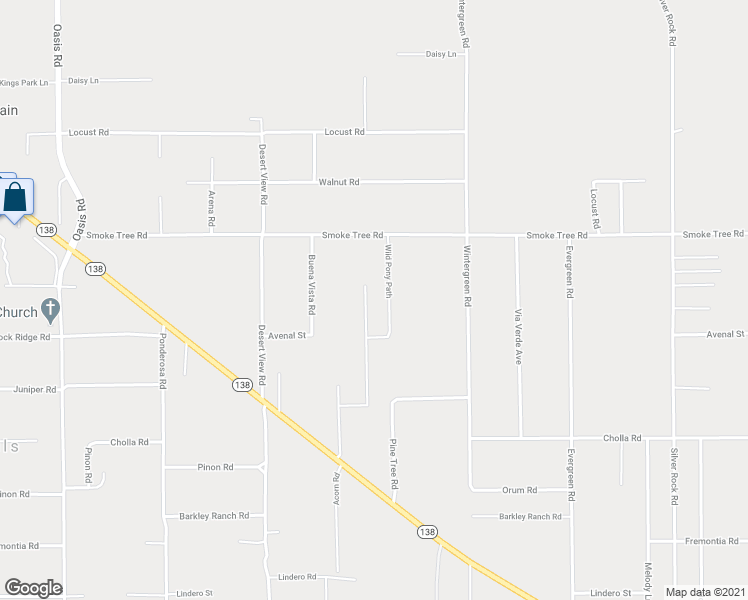 map of restaurants, bars, coffee shops, grocery stores, and more near Wild Pony Path in Pinon Hills