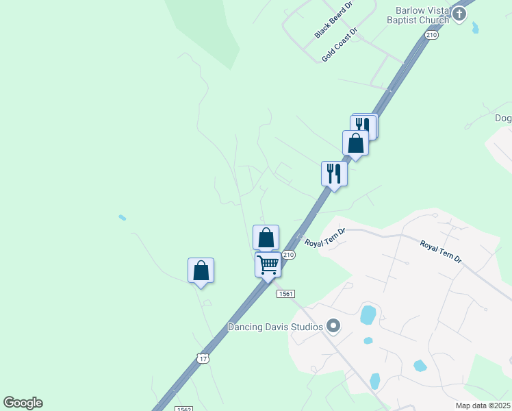 map of restaurants, bars, coffee shops, grocery stores, and more near 131 Oak Grove Drive in Hampstead