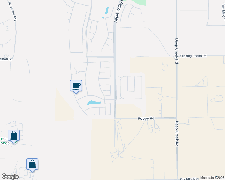 map of restaurants, bars, coffee shops, grocery stores, and more near 10273 Wascana Lane in Apple Valley