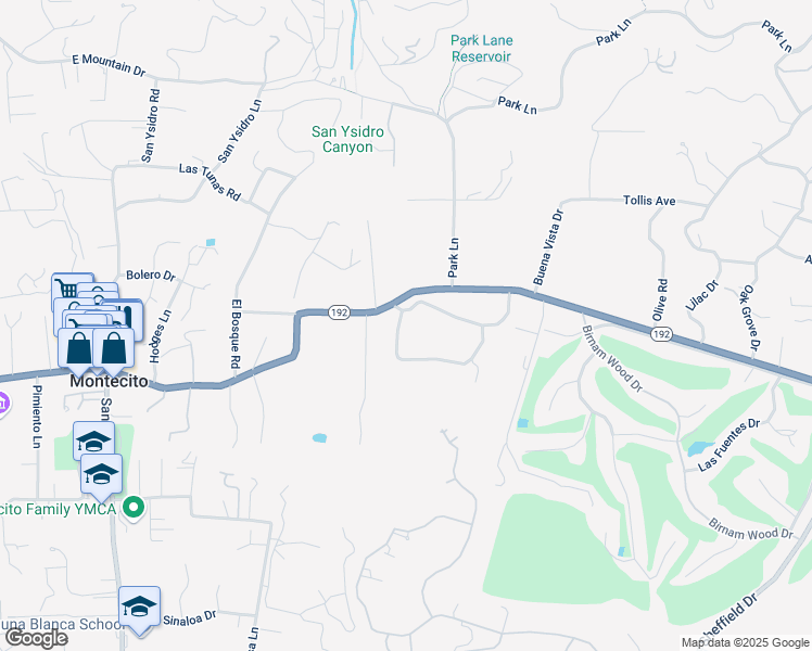 map of restaurants, bars, coffee shops, grocery stores, and more near 1790 Glen Oaks Drive in Montecito