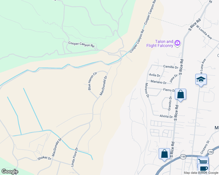 map of restaurants, bars, coffee shops, grocery stores, and more near 12750 Macdonald Drive in Ojai